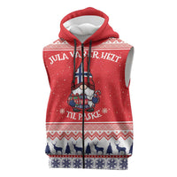 Norway Christmas Sleeveless Zip Hoodie Lovely Nordic Gnome - Wonder Print Shop