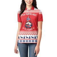 Norway Christmas Women Polo Shirt Lovely Nordic Gnome - Wonder Print Shop