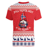 Norway Christmas Women V-Neck T-Shirt Lovely Nordic Gnome - Wonder Print Shop