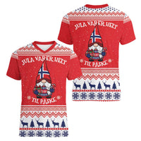 Norway Christmas Women V-Neck T-Shirt Lovely Nordic Gnome - Wonder Print Shop