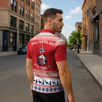 Norway Christmas Zipper Polo Shirt Lovely Nordic Gnome - Wonder Print Shop