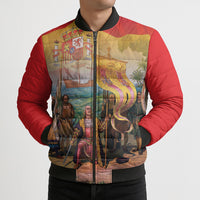 Spain National Day Bomber Puffer Jacket Christopher Columbus Discovery 1492
