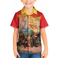 Spain National Day Kid Hawaiian Shirt Christopher Columbus Discovery 1492