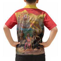 Spain National Day Kid Hawaiian Shirt Christopher Columbus Discovery 1492