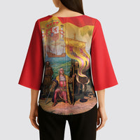 Spain National Day Kimono Sleeve Blouse Christopher Columbus Discovery 1492