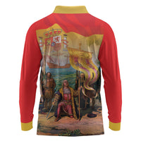 Spain National Day Long Sleeve Polo Shirt Christopher Columbus Discovery 1492