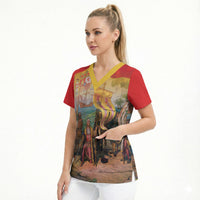 Spain National Day Scrub Top Christopher Columbus Discovery 1492