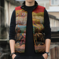 Spain National Day Sleeveless Puffer Jacket Christopher Columbus Discovery 1492