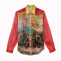 Spain National Day Women Casual Shirt Christopher Columbus Discovery 1492