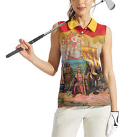 Spain National Day Women Sleeveless Polo Shirt Christopher Columbus Discovery 1492