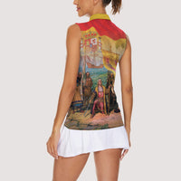Spain National Day Women Sleeveless Polo Shirt Christopher Columbus Discovery 1492