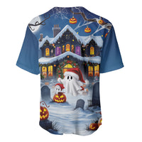Halloween Christmas Baseball Jersey Funny Ghost Santa Christmas