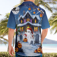 Halloween Christmas Hawaiian Shirt Funny Ghost Santa Christmas
