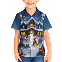 Halloween Christmas Hawaiian Shirt Funny Ghost Santa Christmas