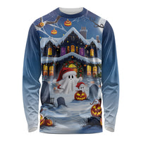 Halloween Christmas Long Sleeve Shirt Funny Ghost Santa Christmas