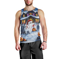 Halloween Christmas Men Tank Top Funny Ghost Santa Christmas
