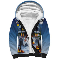Halloween Christmas Sherpa Hoodie Funny Ghost Santa Christmas