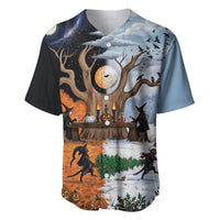 Halloween transitions into Christmas Baseball Jersey Witches And Black Cat
