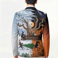 Halloween transitions into Christmas Blazer Witches And Black Cat