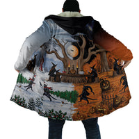 Halloween transitions into Christmas Cloak Witches And Black Cat