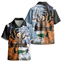 Halloween transitions into Christmas Kid Hawaiian Shirt Witches And Black Cat