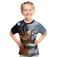 Halloween transitions into Christmas Kid T Shirt Witches And Black Cat