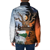 Halloween transitions into Christmas Padded Jacket Witches And Black Cat