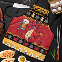 Carmarthenshire Wales Christmas Apron Funny Welsh Red Dragon Beer Xmas - Wonder Print Shop