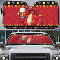 Carmarthenshire Wales Christmas Auto Sun Shade Funny Welsh Red Dragon Beer Xmas - Wonder Print Shop