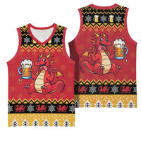 Carmarthenshire Wales Christmas Basketball Jersey Funny Welsh Red Dragon Beer Xmas - Wonder Print Shop