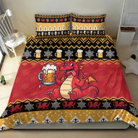 Carmarthenshire Wales Christmas Bedding Set Funny Welsh Red Dragon Beer Xmas - Wonder Print Shop