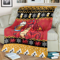 Carmarthenshire Wales Christmas Blanket Funny Welsh Red Dragon Beer Xmas - Wonder Print Shop