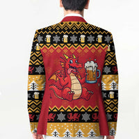 Carmarthenshire Wales Christmas Blazer Funny Welsh Red Dragon Beer Xmas - Wonder Print Shop