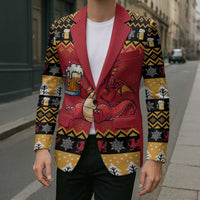 Carmarthenshire Wales Christmas Blazer Funny Welsh Red Dragon Beer Xmas - Wonder Print Shop