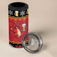 Carmarthenshire Wales Christmas 4 in 1 Can Cooler Tumbler Funny Welsh Red Dragon Beer Xmas - Wonder Print Shop
