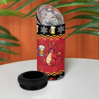 Carmarthenshire Wales Christmas 4 in 1 Can Cooler Tumbler Funny Welsh Red Dragon Beer Xmas - Wonder Print Shop