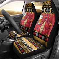 Carmarthenshire Wales Christmas Car Seat Cover Funny Welsh Red Dragon Beer Xmas - Wonder Print Shop
