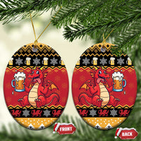 Carmarthenshire Wales Christmas Ceramic Ornament Funny Welsh Red Dragon Beer Xmas - Wonder Print Shop