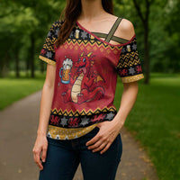 Carmarthenshire Wales Christmas Cross Shoulder Shirt Funny Welsh Red Dragon Beer Xmas - Wonder Print Shop