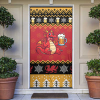 Carmarthenshire Wales Christmas Door Cover Funny Welsh Red Dragon Beer Xmas - Wonder Print Shop