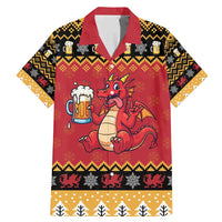 Carmarthenshire Wales Christmas Family Matching Mermaid Dress and Hawaiian Shirt Funny Welsh Red Dragon Beer Xmas - Wonder Print Shop