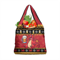 Carmarthenshire Wales Christmas Grocery Bag Funny Welsh Red Dragon Beer Xmas - Wonder Print Shop