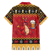 Carmarthenshire Wales Christmas Hawaiian Shirt Funny Welsh Red Dragon Beer Xmas - Wonder Print Shop