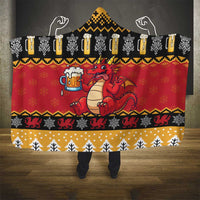 Carmarthenshire Wales Christmas Hooded Blanket Funny Welsh Red Dragon Beer Xmas - Wonder Print Shop