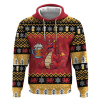 Carmarthenshire Wales Christmas Hoodie Funny Welsh Red Dragon Beer Xmas - Wonder Print Shop