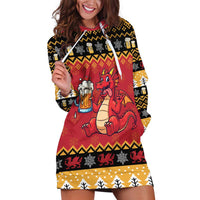 Carmarthenshire Wales Christmas Hoodie Dress Funny Welsh Red Dragon Beer Xmas - Wonder Print Shop