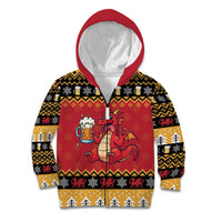 Carmarthenshire Wales Christmas Kid Hoodie Funny Welsh Red Dragon Beer Xmas - Wonder Print Shop