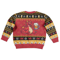 Carmarthenshire Wales Christmas Kid Ugly Christmas Sweater Funny Welsh Red Dragon Beer Xmas - Wonder Print Shop
