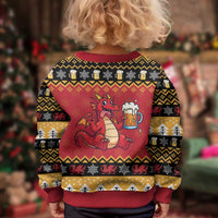 Carmarthenshire Wales Christmas Kid Ugly Christmas Sweater Funny Welsh Red Dragon Beer Xmas - Wonder Print Shop