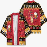 Carmarthenshire Wales Christmas Kimono Funny Welsh Red Dragon Beer Xmas - Wonder Print Shop